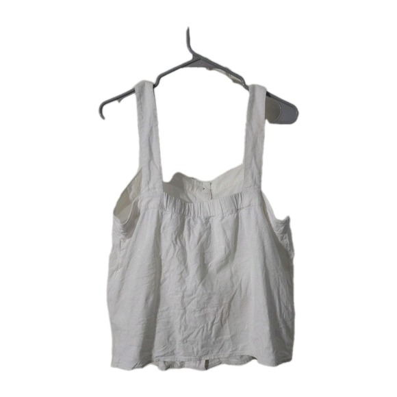 J.crew Linen Button Up Tank, White, Large - Picture 4 of 4